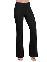 Ododos Women's Boot-cut Yoga Pants Tummy Control Workout Non See-through Bootleg Yoga Pants Black XL