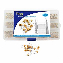 Tegg 450PCS Monolithic Ceramic Capacitors Assorted Kit 10PF-100NF 50V 15 Values Commonly Used Electronic Component Diy Assortment