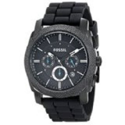 Fossil Men's Fs4487 Machine Chronograph Silicone Watch Black Parallel Import