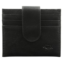 Genuine African Leather Wallet With Clip Closure Black