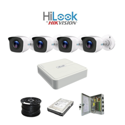 Hilook By Hikvision 4CH Turbo HD Kit - Dvr - 4 X HD1080P Camera - 20M Night Vision - 500GB HD - 100M Cable