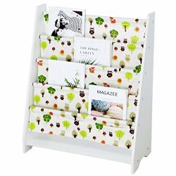 Jawm Wooden Sling Bookcase Green White Sturdy Canvas Fabric