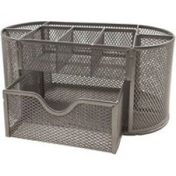 Wire Mesh Range - M820S Clip And Pin Holder With Drawer Silver