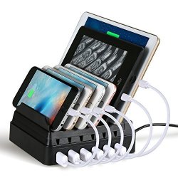 Multi-port USB Charging Station Solco 6 Ports Charging Organizer Quick Charger 2.0 Fast Charging Dock For Ipad iphone 7 7 Plus Wireless Charger For