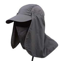 Fishing Egolanding Hat Folding Sun Hat 360UV Protection Adjust Cap For Men Women Hiking Outdoor Yard Garden Working Dark Grey