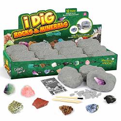 XX Excavation Rock Mineral Dig Kit For Kids Natural Gem Crystal Mining Stones Science Education Stem Gift For Party 12 Packs