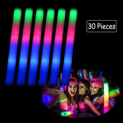 30PCS LED Flashing Glow Stick Light Up Foam Wands for Rally Rave Batons  Concert