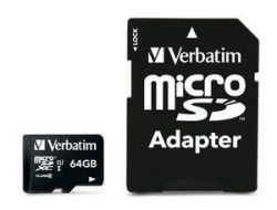 Verbatim 64GB Premium 300X Micro Sd Card With Adaptor Up To 45MB SEC