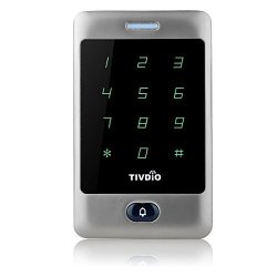 Tivdio T-AC800 Access Control System Door Keypad Locks Touch Keypad Access Control Keypad Door Lock Outdoor 125KHZ Back Light Keypad Id Support 8000 User Silver