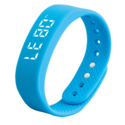 T5 Silicone Band Fitness Smart Bracelet Pedometer Distance Time & Date Calories Blue