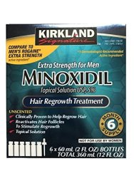 Kirkland Minoxidil 5% Extra Strength Hair Regrowth For Men 2 Fl Oz 6 Count