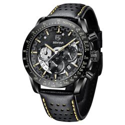 Benyar BY-5120 "dark Side Of The Moon" Chronograph - Black Leather Yellow