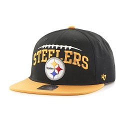 KIDS Nfl Pittsburgh Steelers Embroidered Flat Brim Snapback Cotton Cap By '47