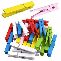 Pieces 30 Large Wooden Clips 2.9 Inch Colorful Photo Paper Clip Clothespins Clothes Pegs Pins- Assorted Colors