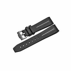 20MM Rubber Watchband Strap W tang Buckle Fit For Rolex Gmt Yatch Master 16622 Watches 20 Mm White Line