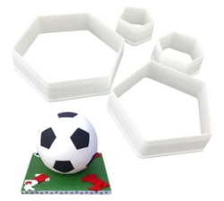 4PCS Soccer Cookie Cutter Set Hexagon Cookie Cutter Plastic Soccer Cookie Cutters Shapes Football Biscuit Cutters For Baking Mould Cake Decorations
