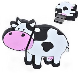 Febniscte 8GB Cartoon Cow USB 2.0 Flash Drive Memory Stick