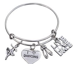 Dance Bangle Bracelet- Girls Dance Jewelry - Perfect Gift For Dance Recitals Dancers And Dance Teams