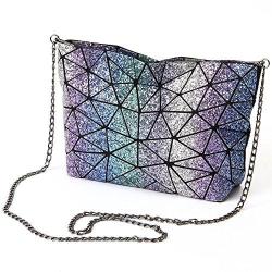 Laser Shiny Sequined Tote Handbag Geometric Diamond Shoulder Bag