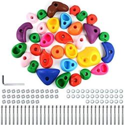 Topnew 32 Rock Climbing Holds Multi Size For Kids Adult Rock Wall Holds Climbing Rock Wall Grips For Indoor And Outdoor Playground Play Set