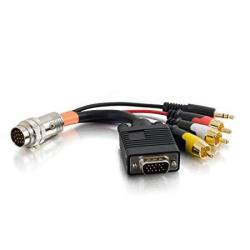 C2G CABLES To Go 60020 Rapidrun Vga HD15 +3.5MM+COMPOSITE Video+stero Audio Flying Lead 6 Feet