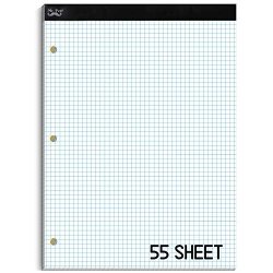 Mr. Pen- Engineering Paper Pad, Graph Paper, 5x5 (5 Squares per inch),  8.5x11, 55 Sheets, 3-Hole Punched, Engineering Pad, Grid Paper, Graphing