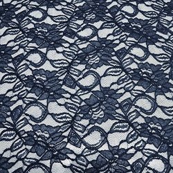 Navy Natasha Lace Knit Botanical Pattern Lace Fabric By The Bolt - 10 Yards  Whole Price Prices, Shop Deals Online