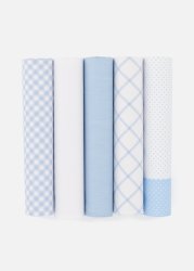 Assorted Blue Cotton Handkerchiefs 5 Pack