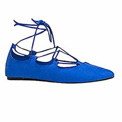 J. Adams Pointed Toe Cutout Lace Up Ghillie Ballet Flat