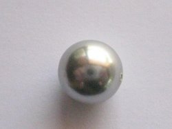Shell Pearl Round 12mm Silver 1pc