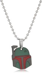 Star Wars Jewelry Unisex Boba Fett Stainless And Enamel Kid's Pendant Necklac...