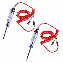 2 Pack Heavy Duty Automotive Circuit Tester Findtop Professional Circuit Tester With Indicator Light Extended Spring Test Leads Long Probe With Alligator Clip For