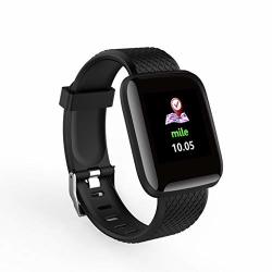 Smart Watch Touch Screen Sport Wrist Watch Bluetooth Smartwatch Fitness Tracker Pedometer Compatible Kids Women Men Free Black