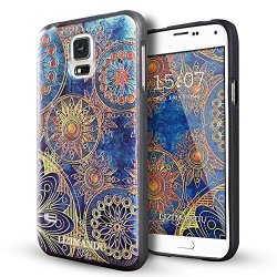 Samsung Galaxy S5 Case Lizimandu Soft Tpu Textured Pattern Case For Samsung Galaxy S5 Blue Flower