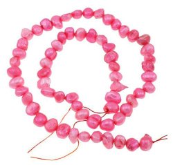 Pearls - Freshwater - Hot Pink - 6-7 Mm - 39 Cm - Baroque Cultured