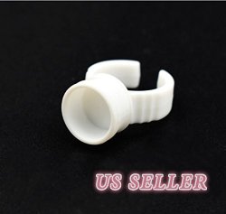 100 PC White Pigment Glue Ring Cups Tattoo Ink Holder For Permanent Makeup Us Medium Without Divider