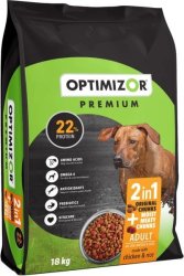 OptiMizor - Premium 2IN1 Dry Dog Food - Moist & Meaty Chicken & Rice 18KG
