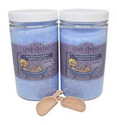Aromatherapy Epsom Salt Bath Salts 2 Pack With Wooden Scoop Lavender