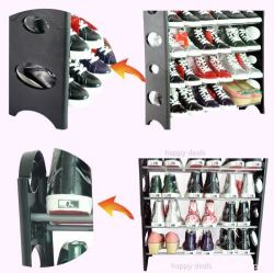 4 Layer Stackable Shoe Rack Holds 12 Pairs Shoes