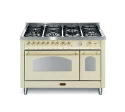 Electric Oven With 7 Burner Gas Top - 120CM Silver gold