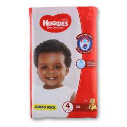 Huggies Dry Comfort Baby Diapers Size 4 Jumbo Pack - 66 Diapers