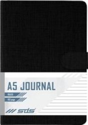 1533 A5 Linen Journal - Ruled 192 Page Black