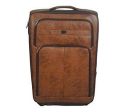 - Stylish Luggage Bag Set Of 1 Pu Leather Travel Suitcase - 26 Inch - Light Brown