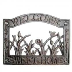 Cast Iron Wall Plaque - Welcome Sweet Home