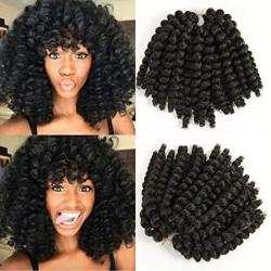 INCH 8 Black Wand Curly Braids Jamaican Bounce African Collection Crochet Braiding Hair Havana Mambo Twist Synthetic Hair Extension 22 Roots pack