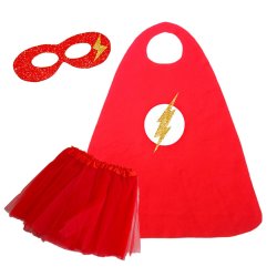 Children's Superhero Cape Set - Flash Girl - One Size