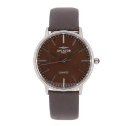 Deals on Aviator Genuine Leather Analogue Watch 3803SBRN Brown Compare Prices Shop Online PriceCheck