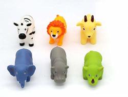 Lozusa Fun Floating Bathtub Animals Playset Toddlers Rubber Bath Toys Kids Includes An Elephant Lion Cow Dear Horse Hippo Rhino