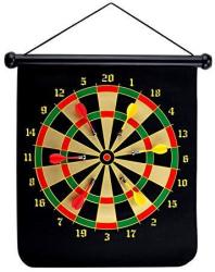 Themoemoe 15" Magnetic Dartboard Sets With 6 Reversible Darts Rolling Two Sided Bullseye Game Magnetic Safety Dart Board For Kids Family Leisure Sports