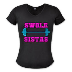 Swole Sistas - Hers Vneck Clothing